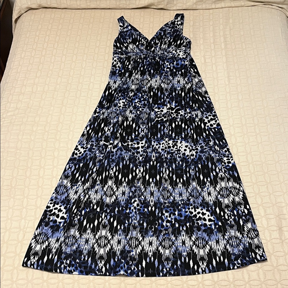Metaphor Blue and Black Patterned Maxi Dress